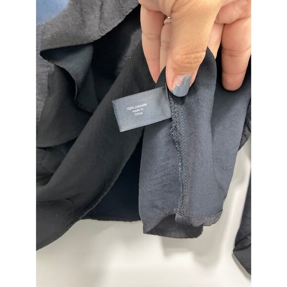 Lane Bryant Black Ruffle Long Sleeve Career Blouse - Picture 6 of 9